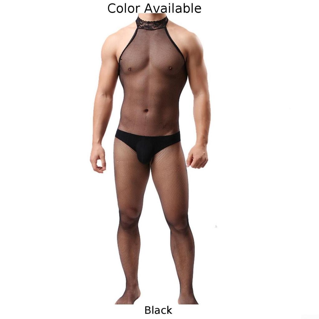 Bodystocking Fishnet Men Sexy Bodysuit Lingerie Mens Mesh