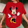 T-shirt da donna Minnie Mouse Cartone Animato Estate 2026 Casual Cotone Manica Corta Top Grafica Disney Stampa Oversize Streetwear