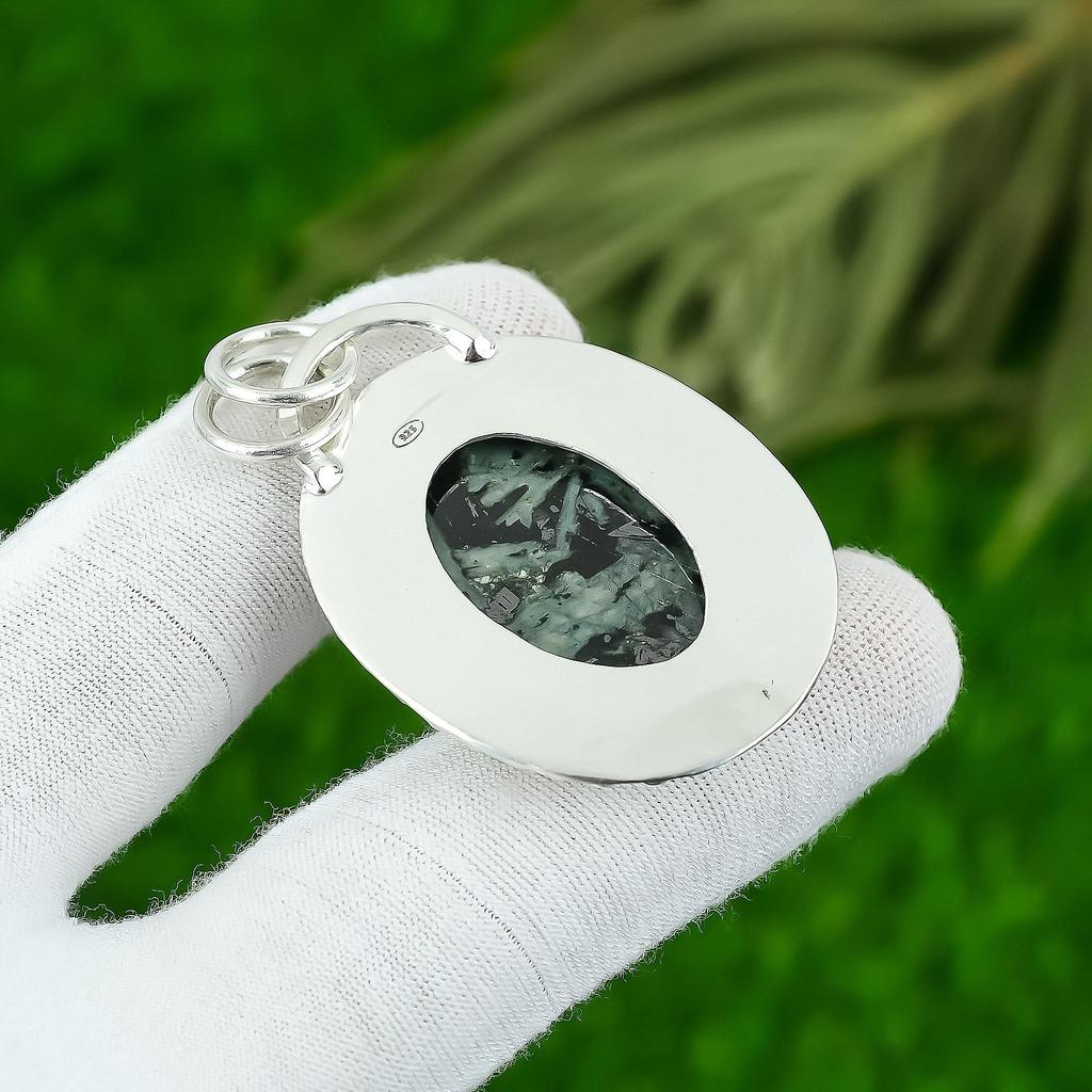 Natural Star Galaxy Gemstone Jewelry 925 Sterling Silver Pendant For Girls