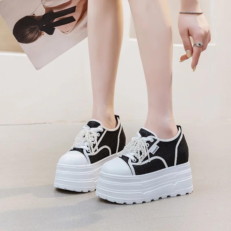 

Мода 12 см Воздушная сетка Натуральная кожа Вулканизация Новинка Лето Высокий Бренд Платформа Клиновидный Массивный Кроссовок Лофер Удобная Вулканизация Женская Обувь 33