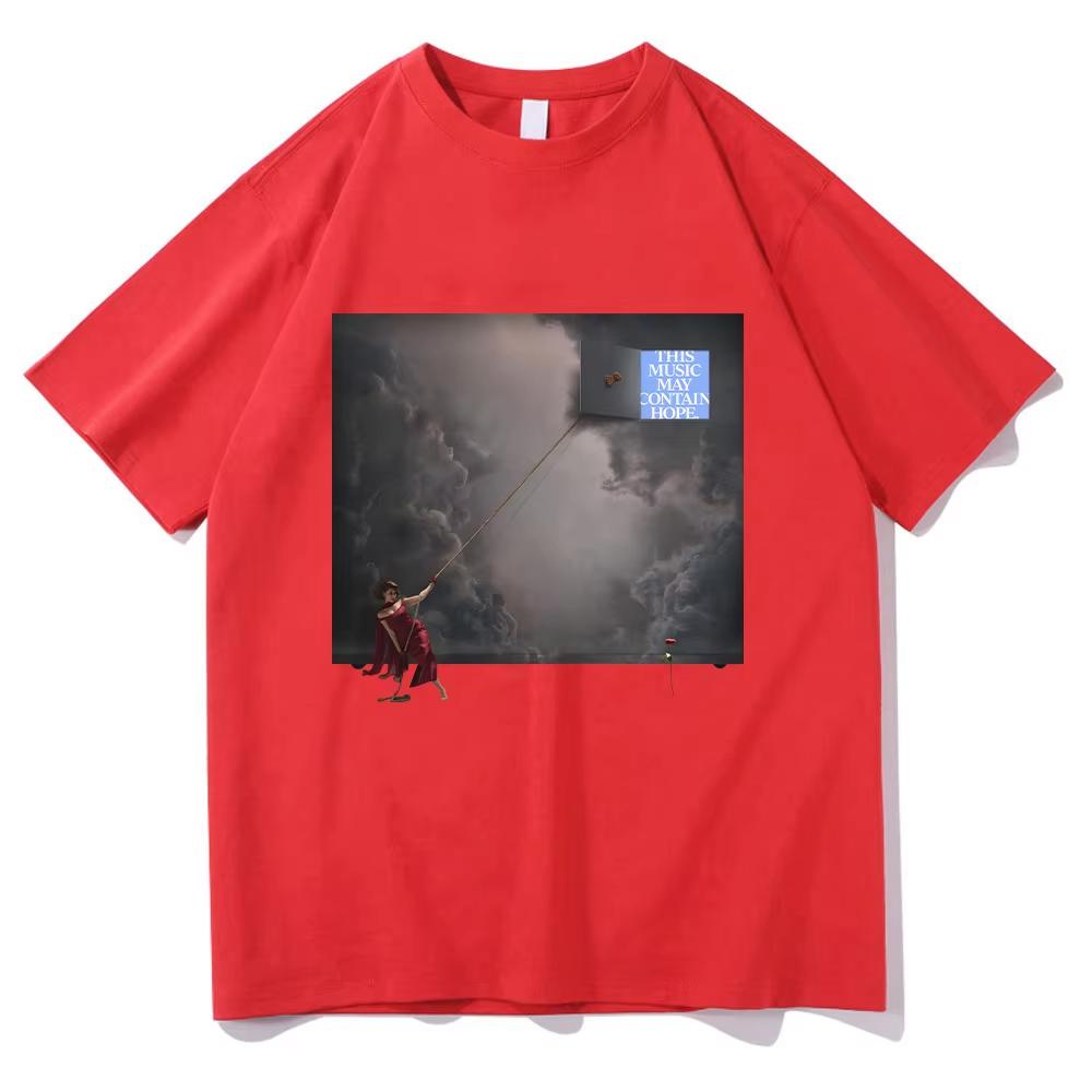 RAYE This Music May Contain Hope Second Album Cover Print TShirt Unisexs Clothing Fashion Unisex Women Cotton Top Short Sleeve Top S