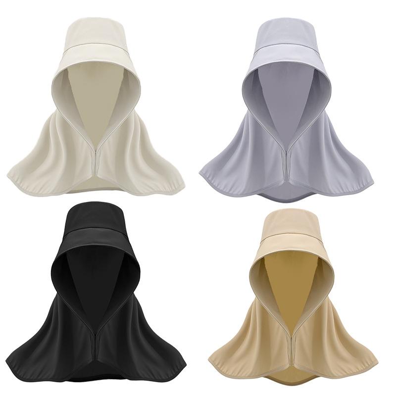 Spring and summer sun protection hat women's big eaves UV protection shading shawl hat outdoor neck protection face bucket hat foldable
