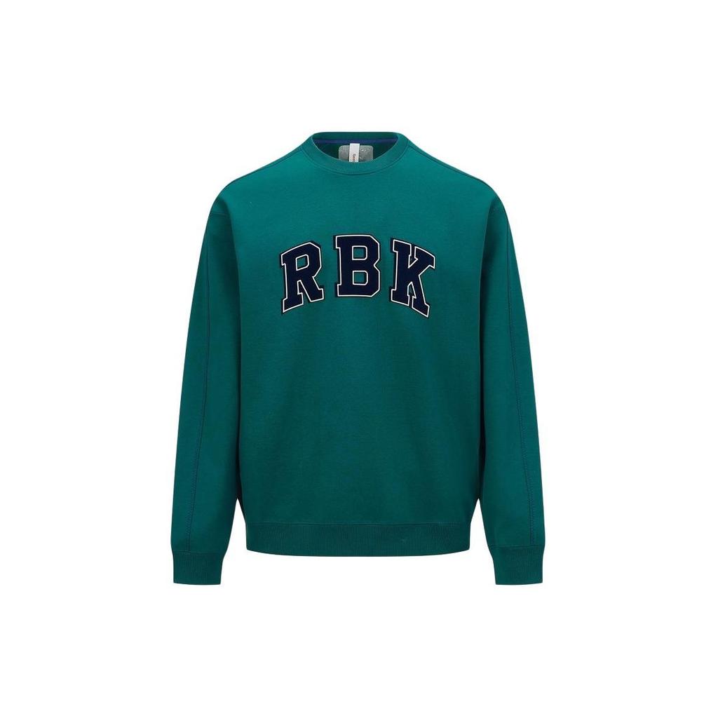 Reebok American Vintage Letter Embroidery Casual Sports Knit Pullover Sweatshirt Unisex Sweatshirt Gem-Green 24SRC305UGL7