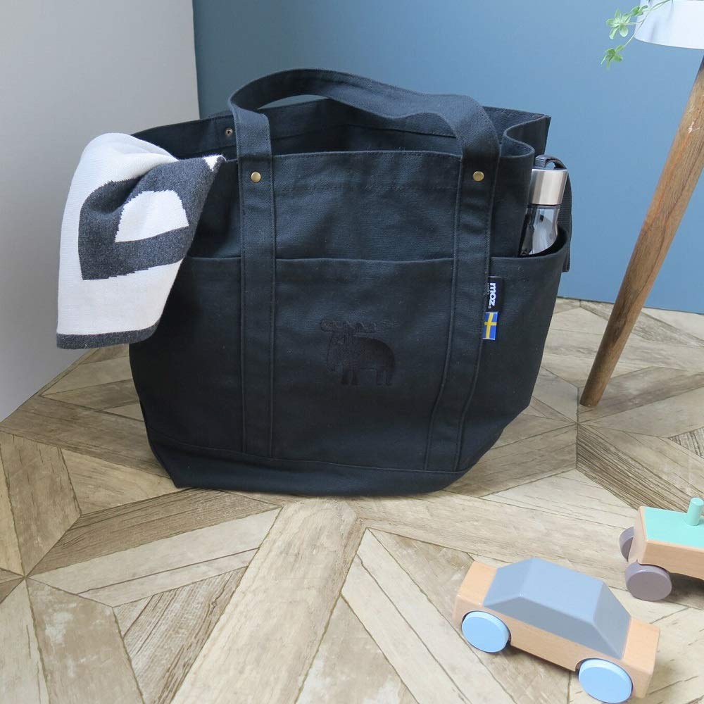FARG & FORM Stylish Canvas Tote Bag, Black, Large, by moz, Scandinavian brand FARG & FORM