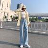 Plus Size High-Waist Wide-Leg Jeans - Slimming Straight-Leg Pants for Autumn