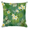 Green Leaf Flower Pillowcase Parrot Pattern  Interior Home Pillow Suite Bedroom Sofa Bed Chair