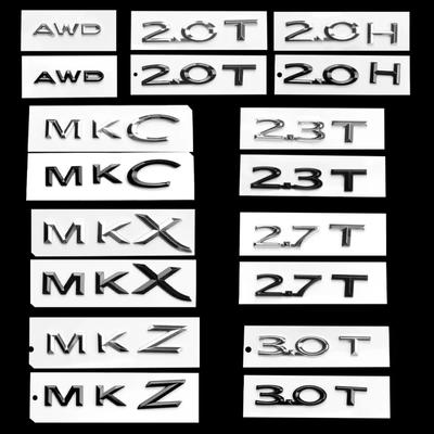 1 pièces ABS noir argent décoration de badge pour L/incoln MKC MKX MKZ AWD 2.0T 2.0H 2.3T 2.7T 3.0T lettres badge coffre autocollant accessoire partie