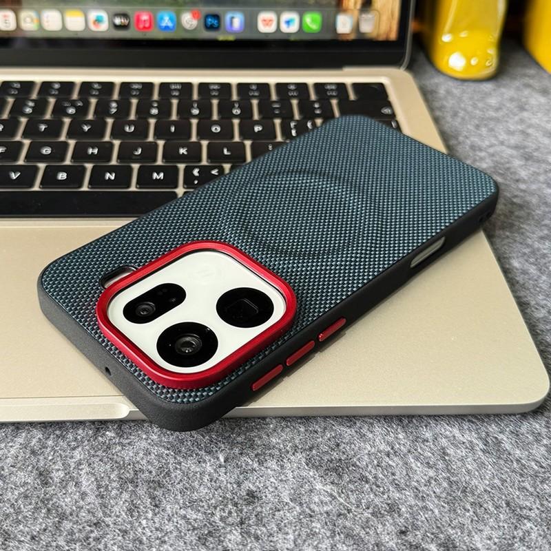 For Magsafe Magnetic Nylon Woven Phone Case For OPPO Find X9 Ultra X9s Pro X8 Ultra X8s Plus Metal Buttons Matte Leather Cover