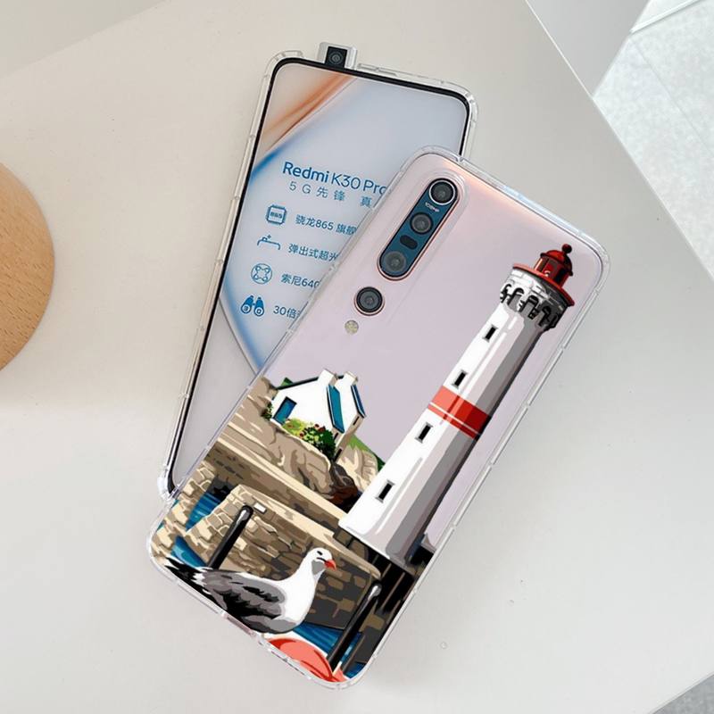 YNDFCNB Lighthouse Print Bird Seagull Phone Case For Redmi Note 5 7 8 9 10 A K20 Pro Max Lite for Xiaomi 10pro 10T