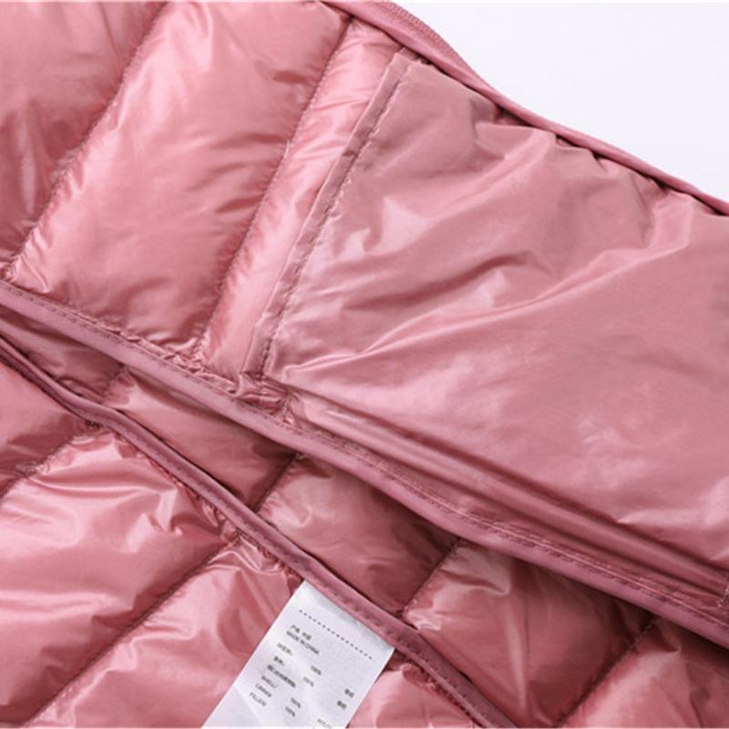 Women's autumn and winter lightweight down jacket with hood, thin and oversized coat