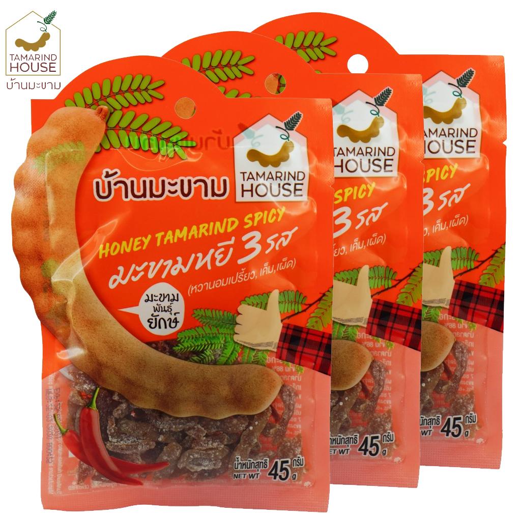Tamarind House Honey Tamarind Spicy 45 G. / Tamarind with Honey 60 G. X 1 / 2 / 3 / 6 / 12 Pcs - Thai Snack