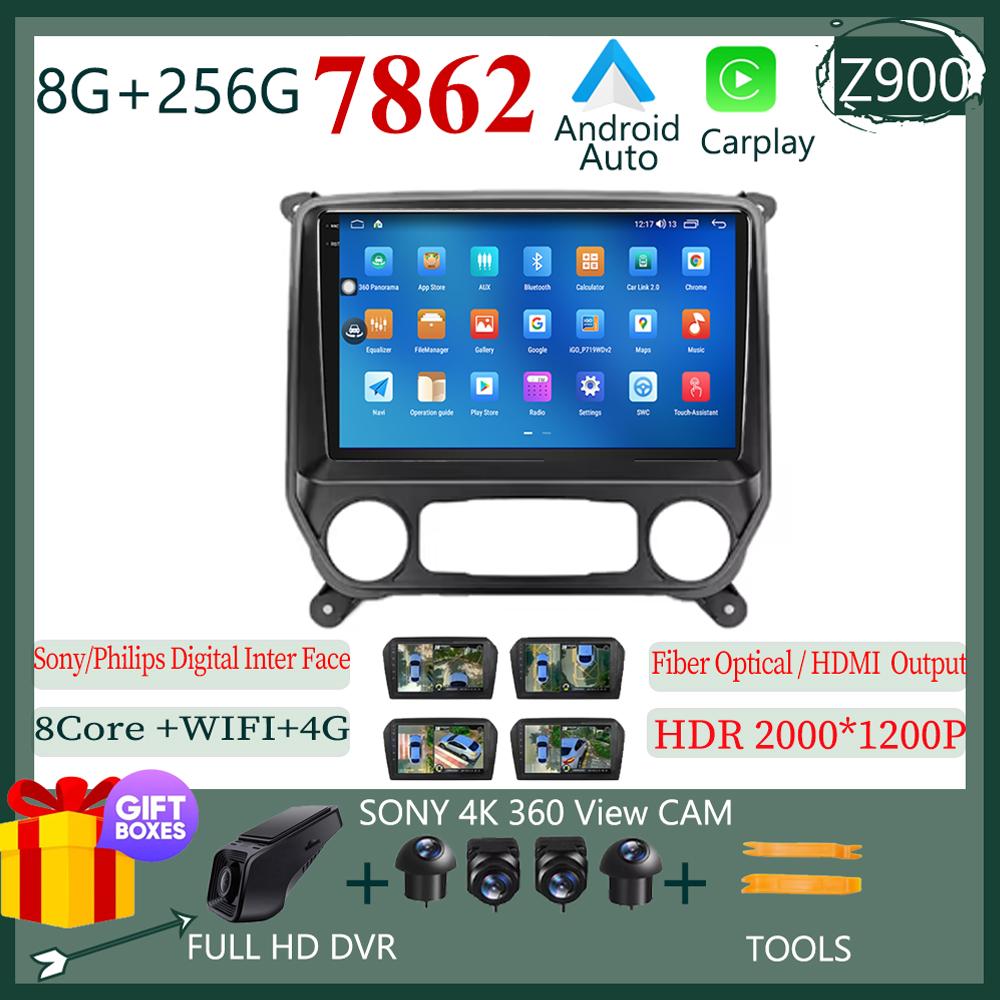 For Chevrolet Silverado 3 GMTK2 2014 -2018 Android Navigation GPS Auto Radio Screen Car Radio Audio HDR Cam WIFI QLED 5G Stereo