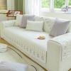Universal Sofa Cover Embroidery Non-Slip Simple Modern Cotton Fabric Sofa Cushion Living Room Sofa Cover Armrest Cloth Towel
