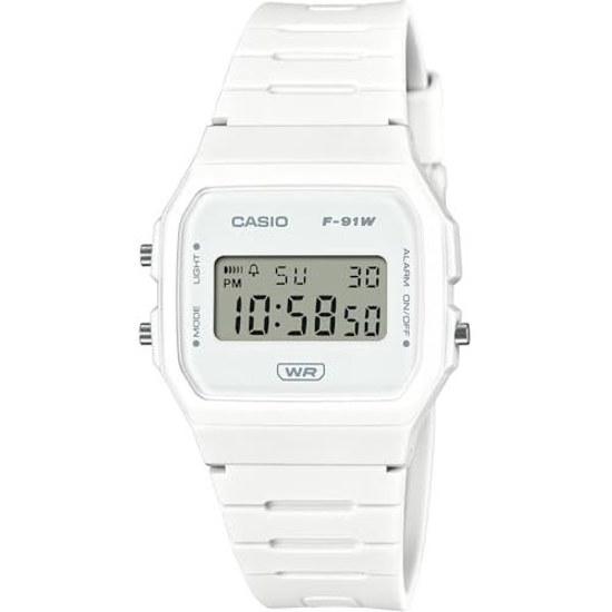 CASIO Digital Unisex Wristwatch Cheap F-91WB-7A No Makeup Box Simple Packaging Biomass Plastic Band White