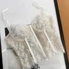 Back Chest Buckle Lace Corset Fish Bone Wrapped Suspender Vest Lace Camisole  Party