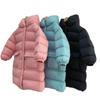 Zima Nowa Puchowa Kurtka Dziecięca z Białego Kacze Pierza za Kolano Gruba Bawełniana Kurtka Chłopcy i Dziewczęta Kurtka z Kapturem
