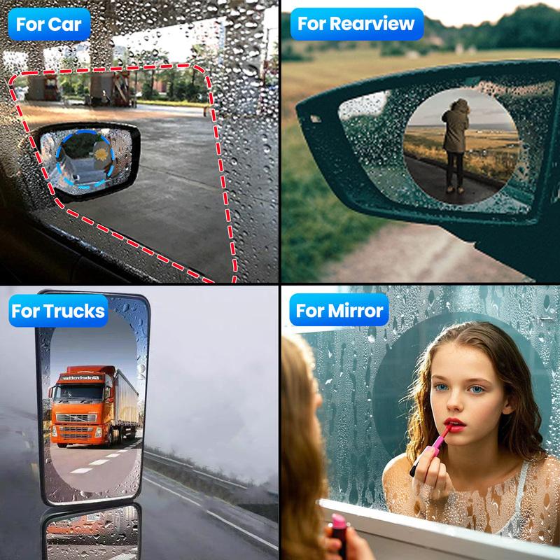 Car side rearview mirror PET+nano waterproof and anti fog film rainproof sticker with clear vision in rainy days universal set