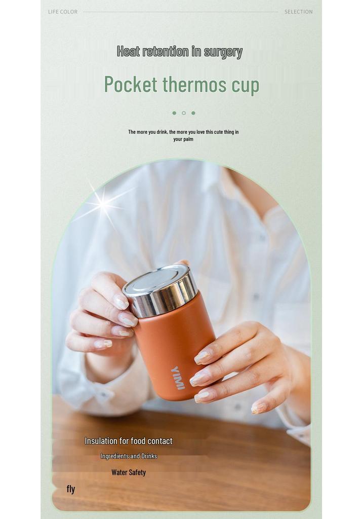 YIMI Mini Thermos - 316 Stainless Steel, Cute Portable Water Cup, Ideal Small Business Gift or Festival Supply.