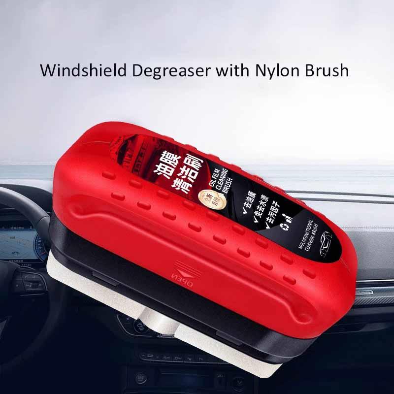 

120 мл Обезжириватель для лобового стекла с нейлоновой щеткой Удалитель масляной пленки и следов насекомых Безопасен для тонированного стекла 120ml+brush