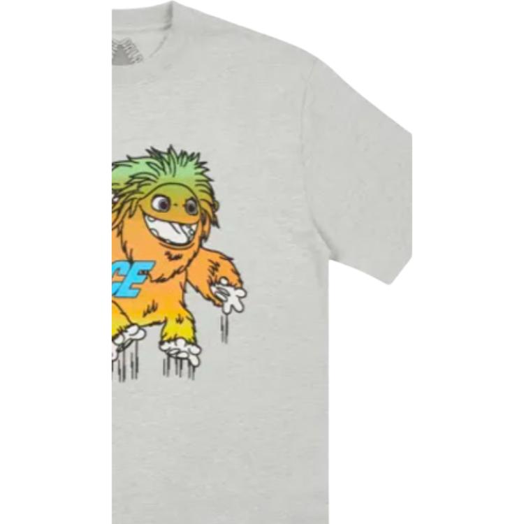 Palace FW21 Large Up T-Shirt Grey Marl Cartoon Print Crew Neck Short Sleeve Unisex T-Shirt PAL-FW21-391