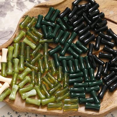 10pcs/Bag Jewelry Making Lampwork Beads Loose Beads Acrylic Beads Bamboo Shape Beads Student