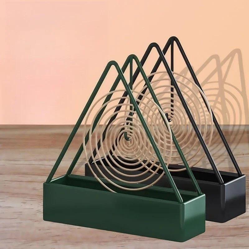 New 12×4×15cm Triangle Iron Mosquito Coil Tray Mosquito Repellent Incenses Rack Plate Summer Home Outdoor Camping Accessories &*