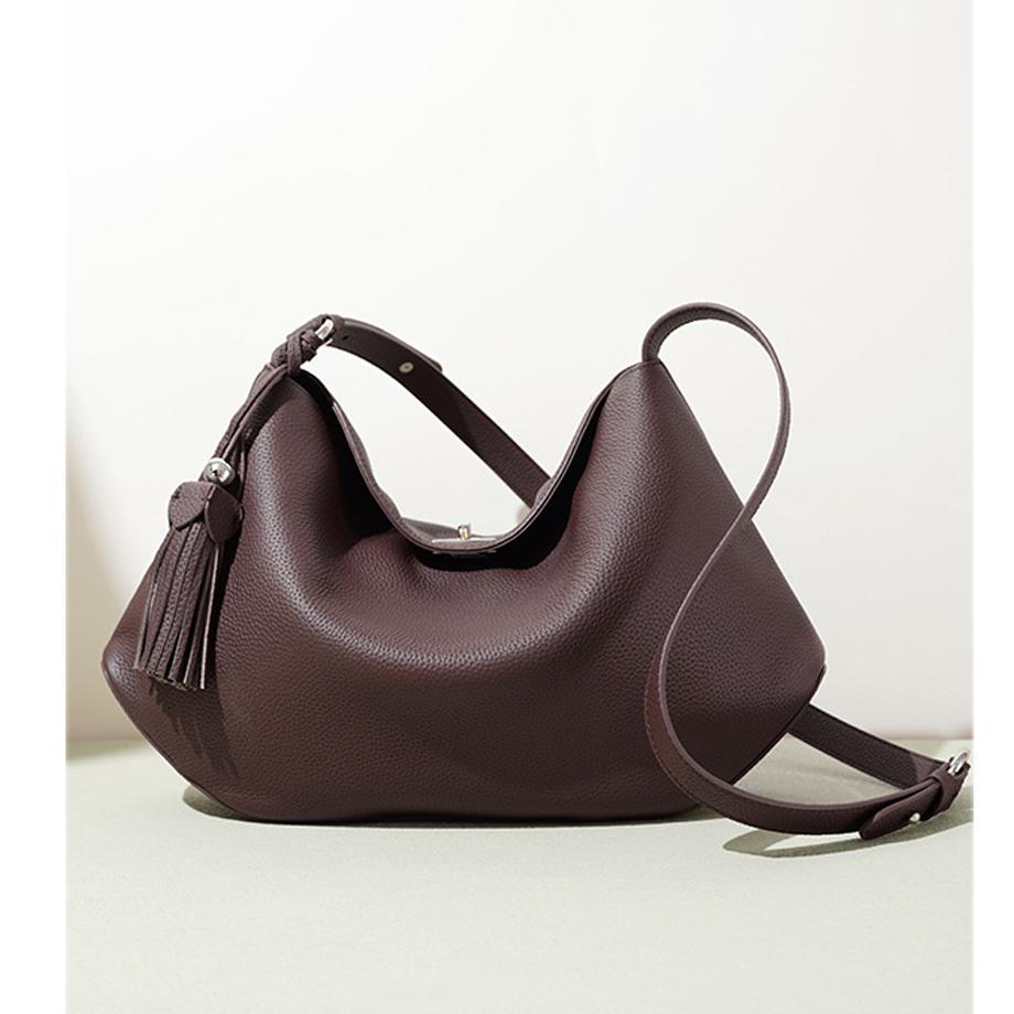 2026 New Genuine Cowhide Tote Bag Large Capacity Shoulder Bag for Women Stylish Axillary Bag