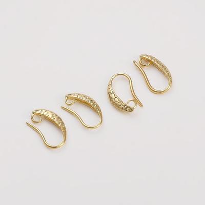 1 par de ganchos de brinco de latão de 16 mm, achados de brincos tipo peixe para mulheres e meninas
