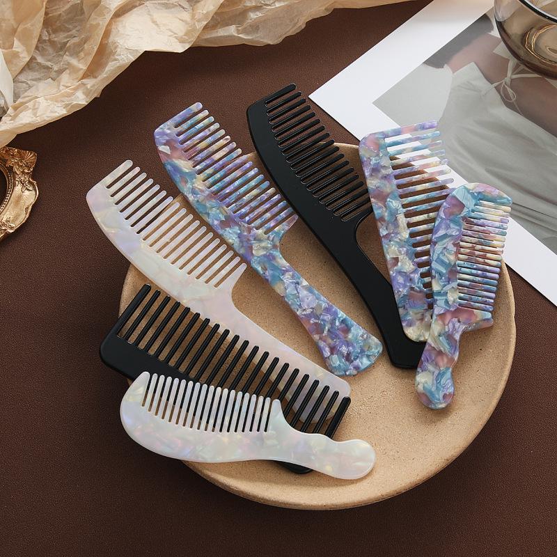 Acetate Mini Wide-Tooth Hairbrush for Short Hair