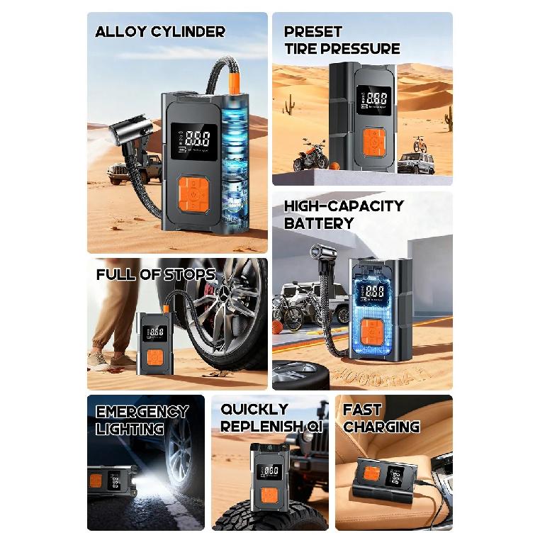 150psi Wireless Air Pump Portable Electric Tire Inflator Car Bicycle Motorcycle Air Compressor Injector Bike Ball Accessories