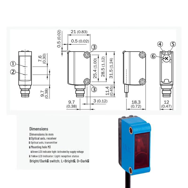 Sensore fotoelettrico a barriera YR SICK GSE6-N1112 (Versione NC)