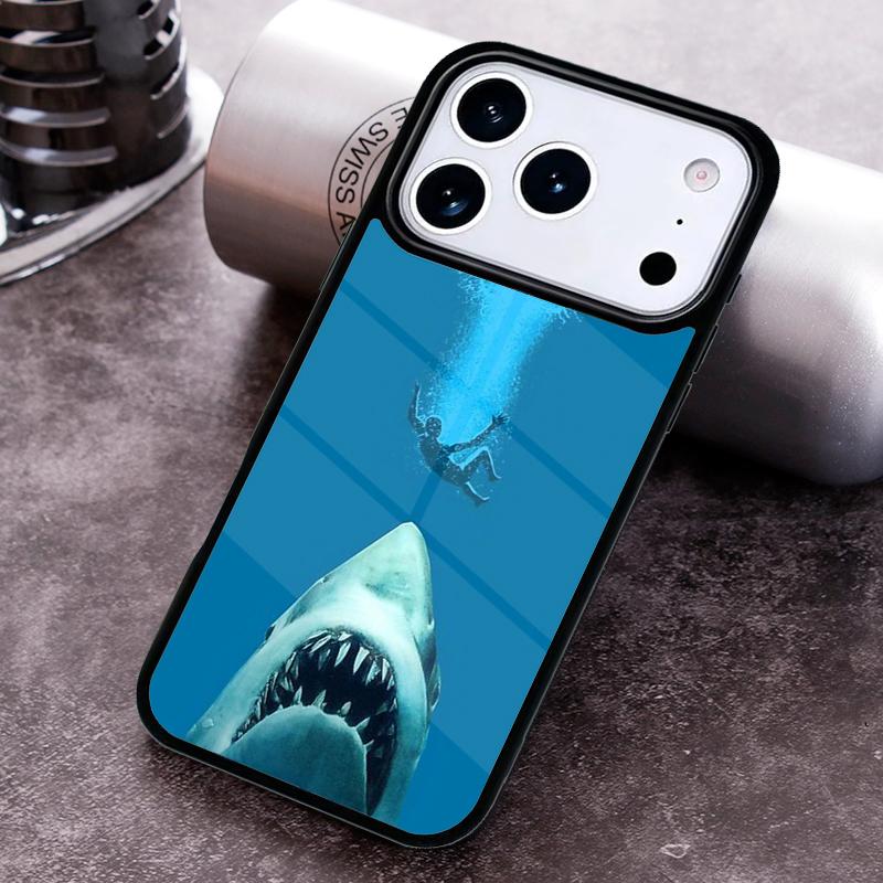 Ocean Monster Shark Swimming Phone Case for iPhone 17 16 15 Pro Max Air 14 13 12 11 Plus Shockproof Capa Cover
