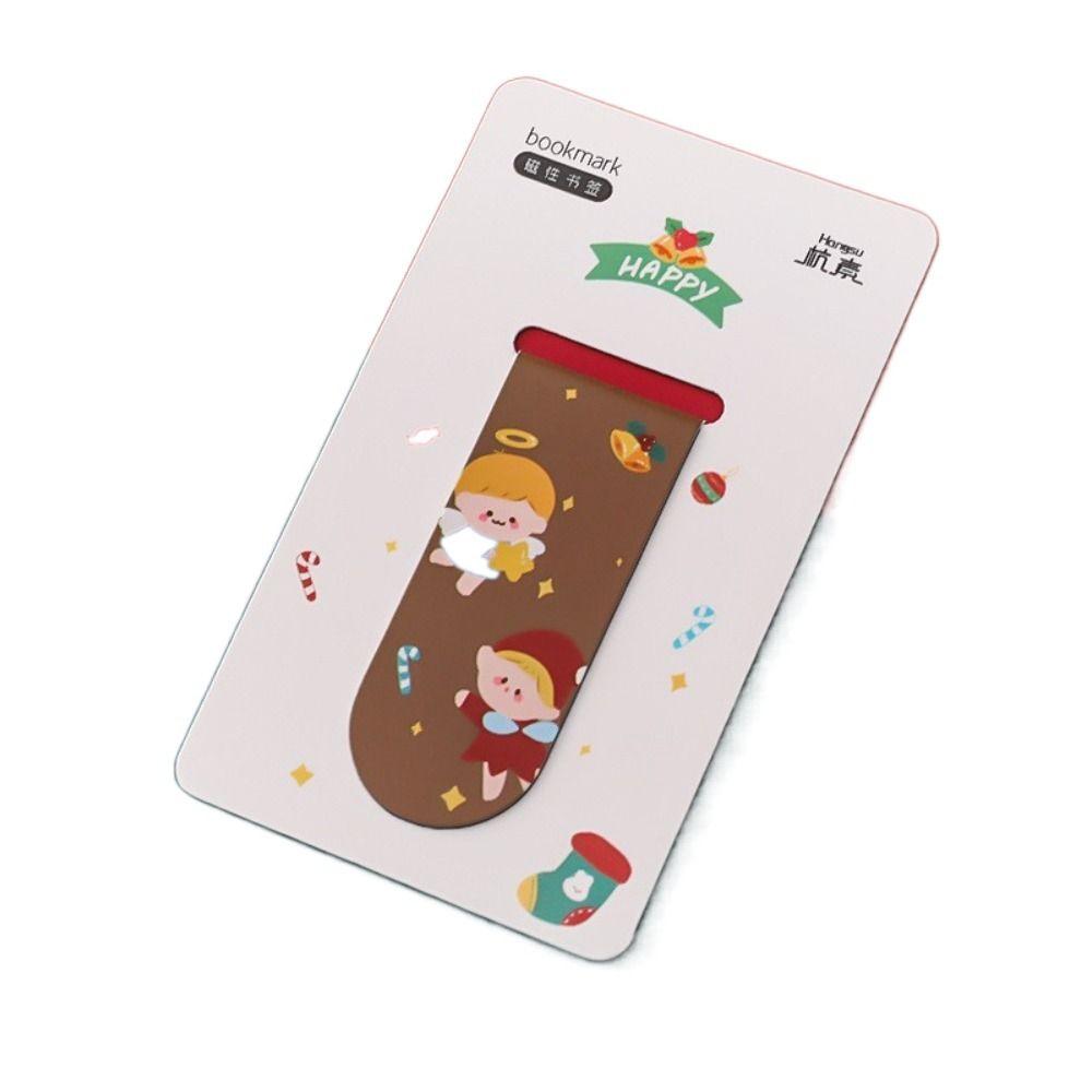 Stationery Christmas Gifts Magnetic Bookmarks Christmas Bookmarks Book Page Folder Reading Marker