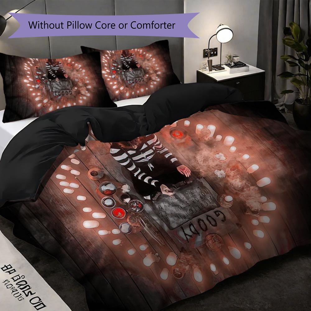 1PC Wednesday pattern Bedding Quilt Set Quilt Cover Pillowcase Home Decoration Birthday Gift (1 * duvet cover + 53 * pillowcase, without core)