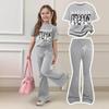 Kids Girls Casual Short Sleeve Printed Outfit Set for Play and Daily Wear