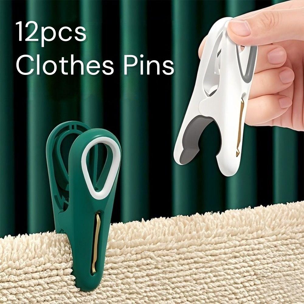 12pcs Plastic Hanging Pegs Household Socks Underwear Clips Durable Clothes Pins  for Laundry Room