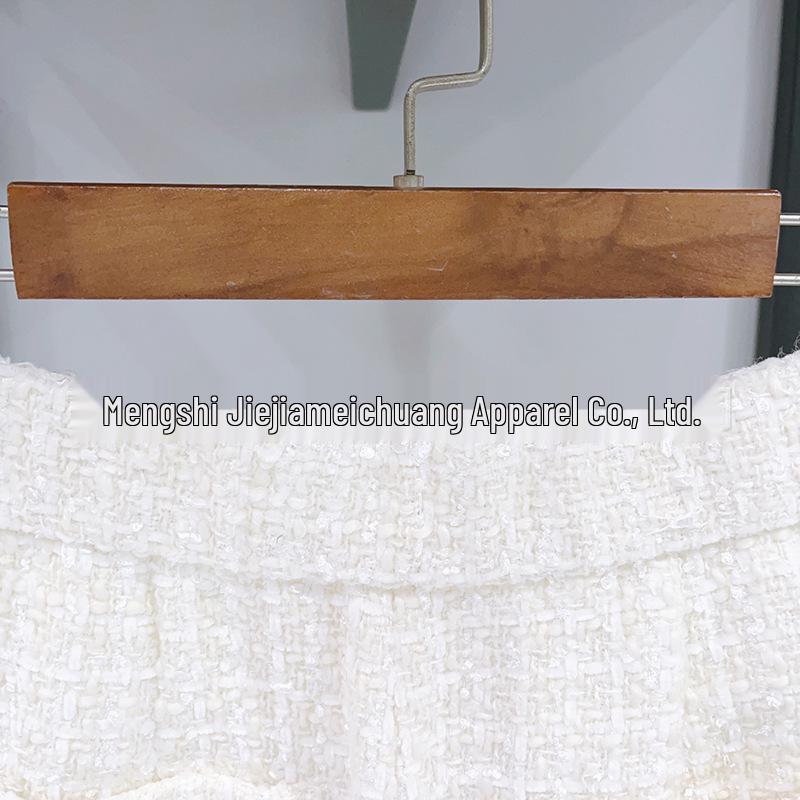 French-Style Early Spring Pearl Tweed Suit: Round Neck Jacket & Wide-Leg Pants (2026 Collection)