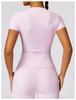 Kundenspezifisches Schnelltrocknendes Yoga-T-Shirt, Kurzarm-Fitness-Top für Damen - Outdoor-Laufen & Sport-Stil 8455