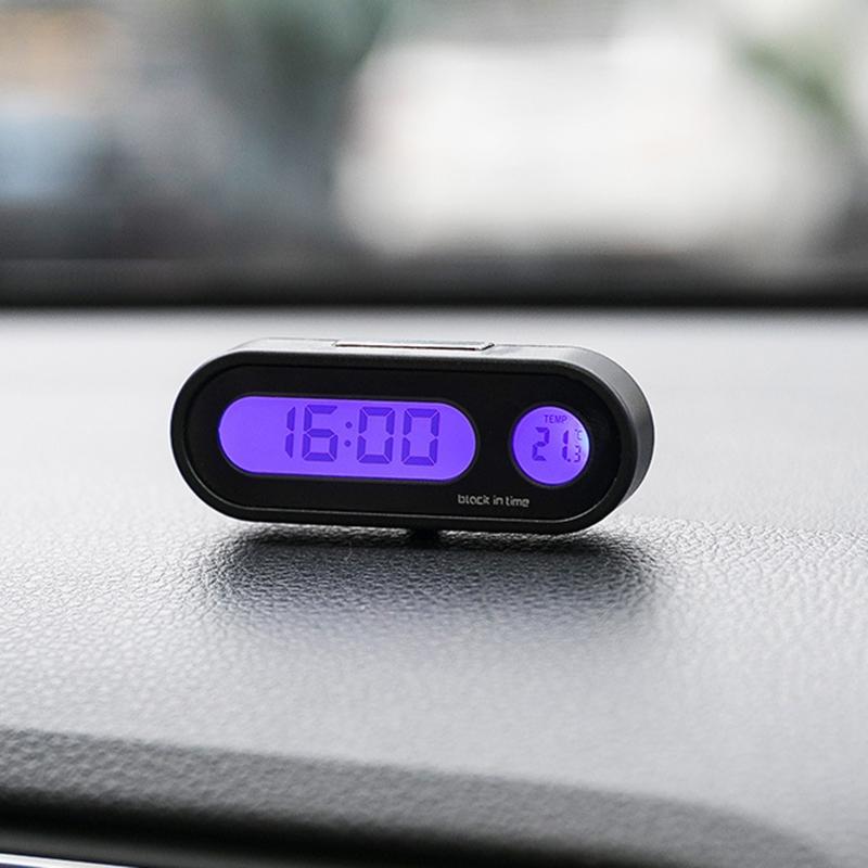 Car Auto LCD Display 2 In 1 Mini Car Digital Clock Thermometer for Time Monitor Portable Electronic LED Display Only Cel