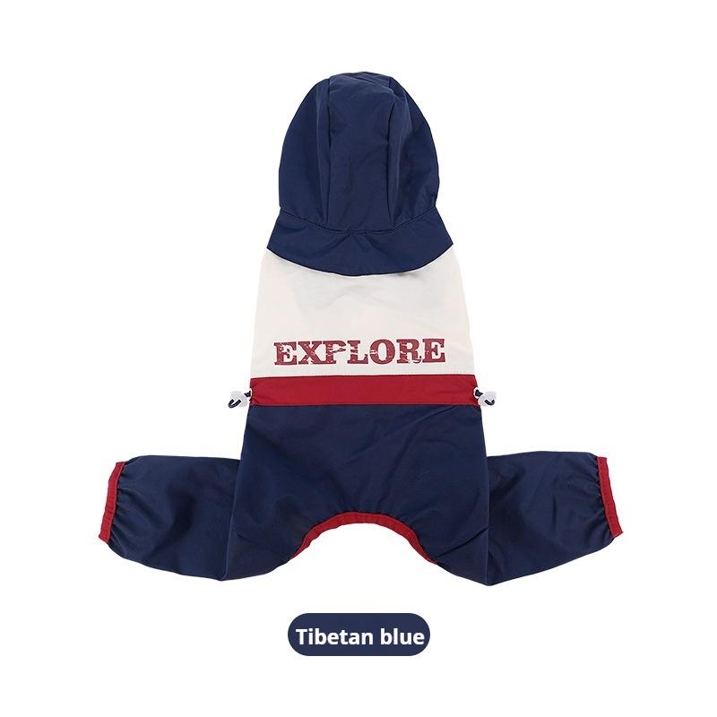 

Товары для животных Весна и лето Четвероногие контрастные куртки для собак Водонепроницаемая одежда для выгула собак карамельного цвета M темно-синий