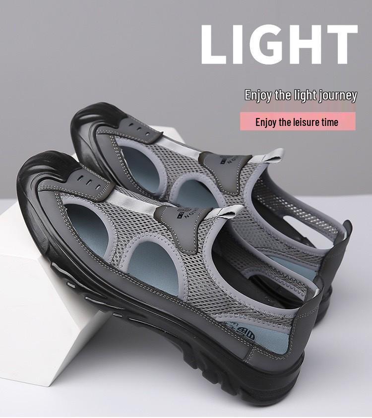 Men's Summer Cool PVC Mesh Sandals - Non-Slip Beach & Outdoor Casual Footwear