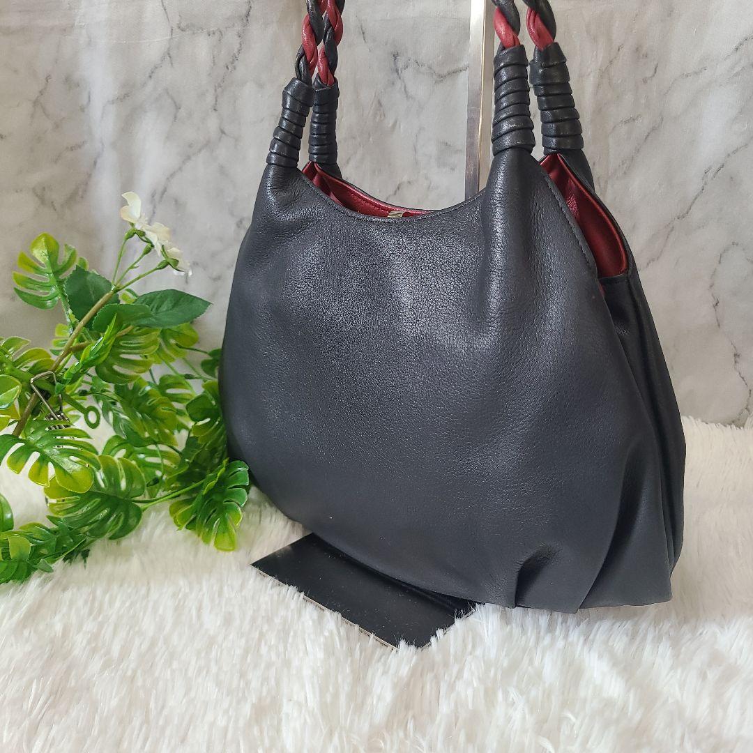 

[USED] Tattcalf black and red woven Kyoto handbag
