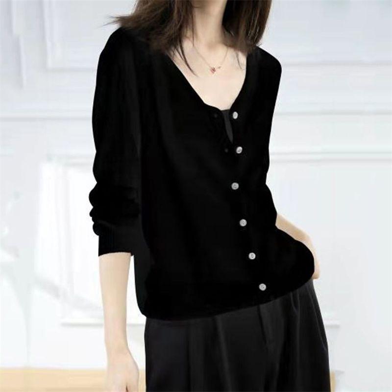 Spring and Summer New Style V-neck Thin Sweater for Women Summer Sun Protection Clothing for Women Cardigan Jacket