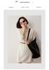 Cashmere Knit U-Neck Mid-Length Sweater Dress - Autumn/Winter Loose Fit Japanese Style.