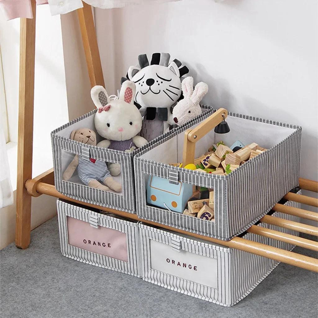 Foldable Non-woven CD Storage Box Foldable Bins Kids Toys Wardrobe Clothes Organizers Cosmetics Storage Basket Laundry Basket