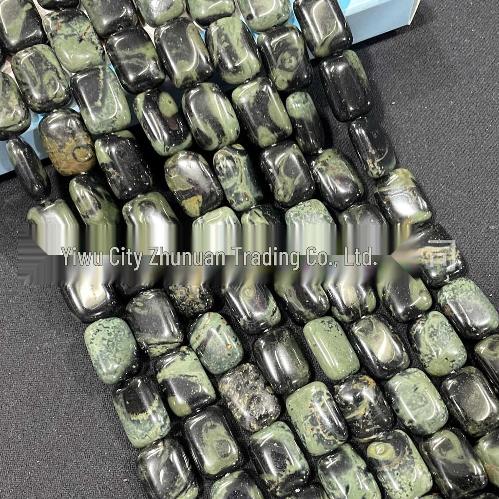 10x14mm Rectangular Crystal Agate and Turquoise Malachite Loose Beads for DIY Jewelry