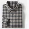 New In Shirt Plaid 100%cotton Brushed Long Sleeve Shirts for Men Slim Fit Casual Tops Hight Quality Designer Vintage Clothes