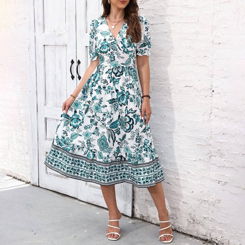 Women's Casual Fashion Vintage Suspender Dress Elegant Holiday Dress