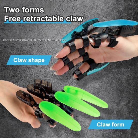6Pcs Mechanical Retractable Wolf Claw Luminous Kids Adults Expandable Wolf Claw Halloween