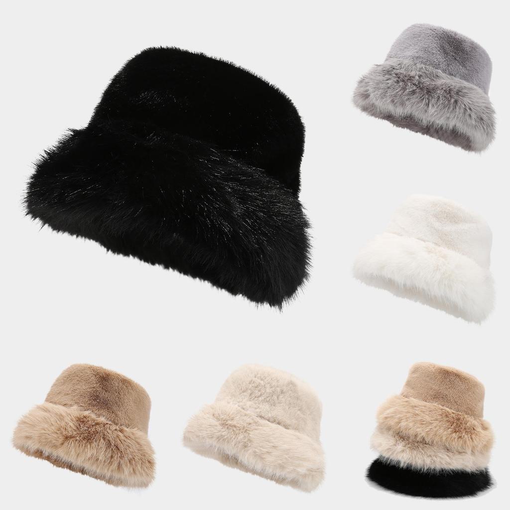 Plush Fisherman Hat For Winter Autumn Retro Warm Sun Protection